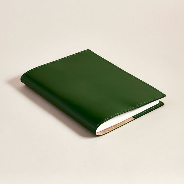 Green leather notebook cover