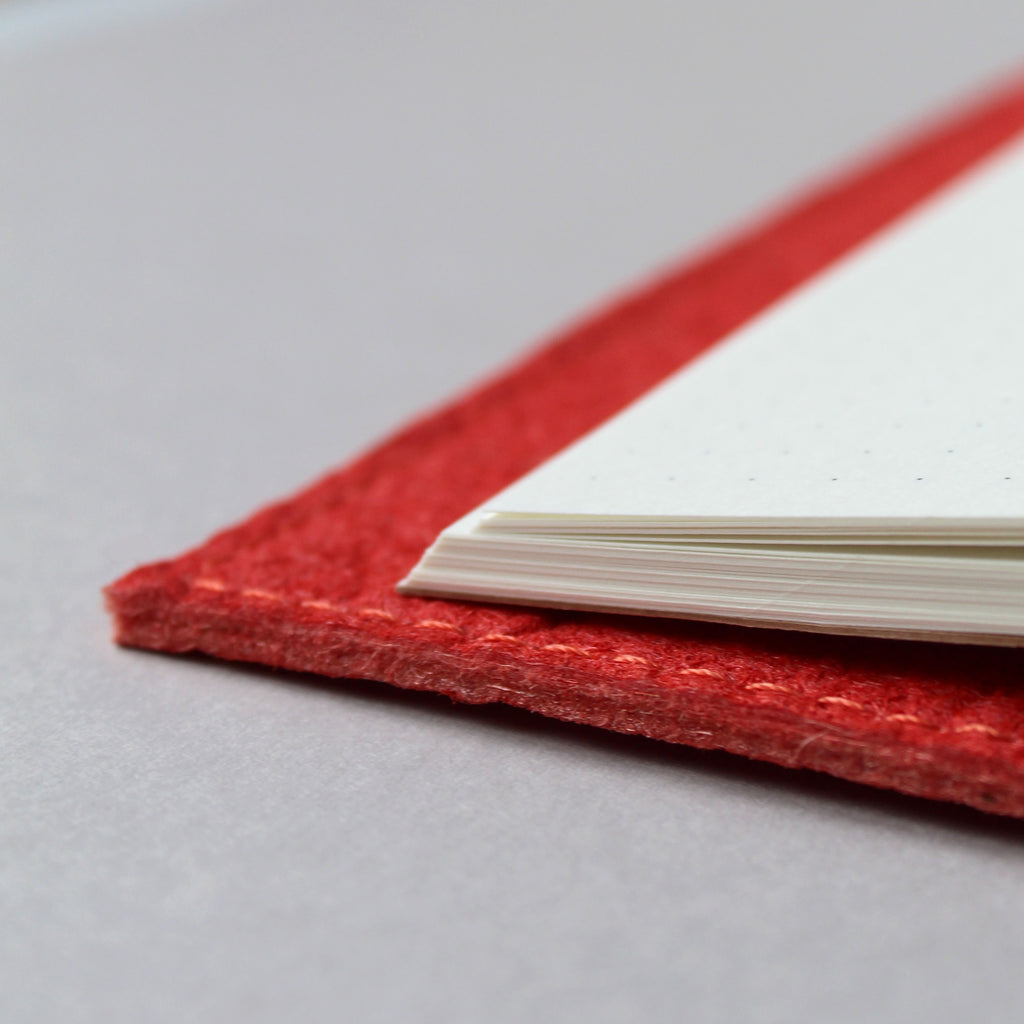 Detail of Paprika Piñatex material, made sustainably from pineapple fibres